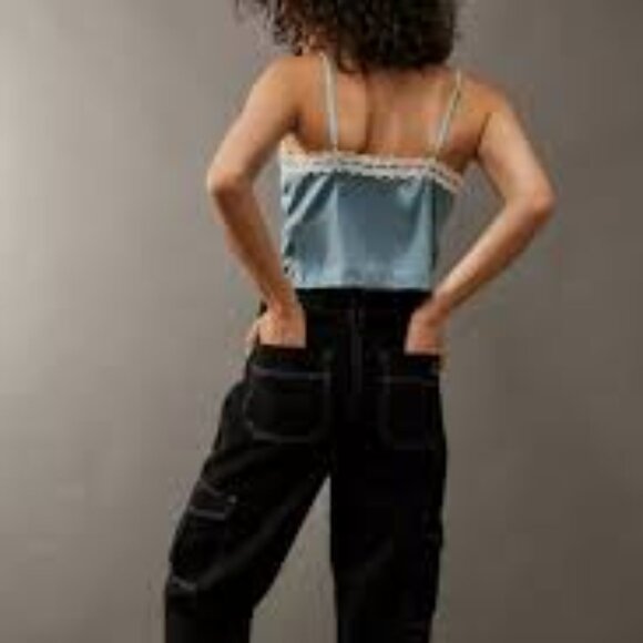 BDG Urban Outfitters Skate Jeans, Black With White Contrast Stitching, Size 24 - Picture 12 of 14